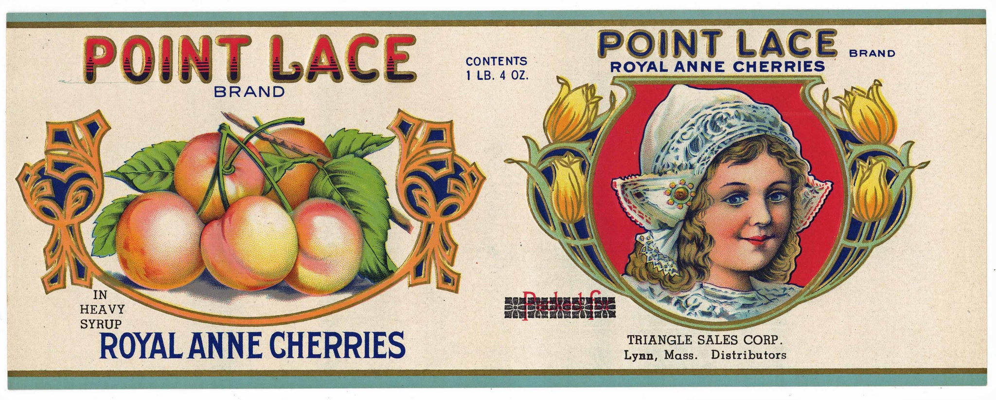 Point Lace Brand Vintage Royal Anne Cherry Can Label