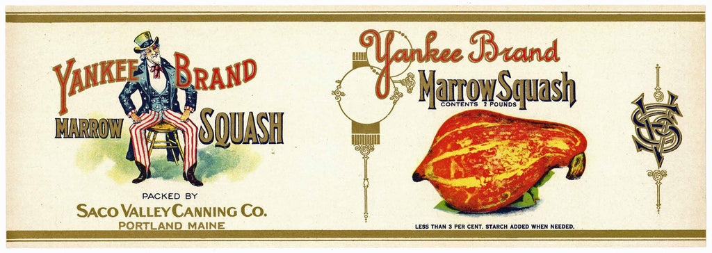 Yankee Brand Vintage Squash Can Label