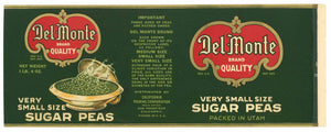 Del Monte  Brand Vintage Sugar Peas Can Label, server