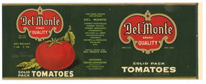 Del Monte  Brand Vintage Tomato Can Label