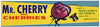 Mr. Cherry Brand Vintage Washington Fruit Crate Label, yellow