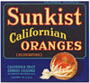 Sunkist Brand Vintage Orange Crate Label, California Valenicias
