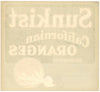 Sunkist Brand Vintage Orange Crate Label, California Valenicias