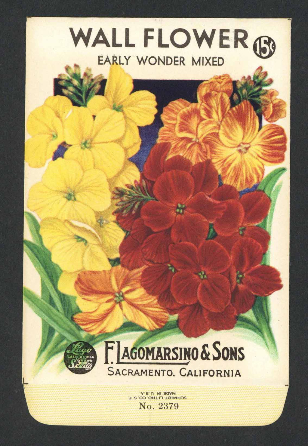 wall flower seeds Wall Flower Vintage Lagomarsino Seed Packet – thelabelman