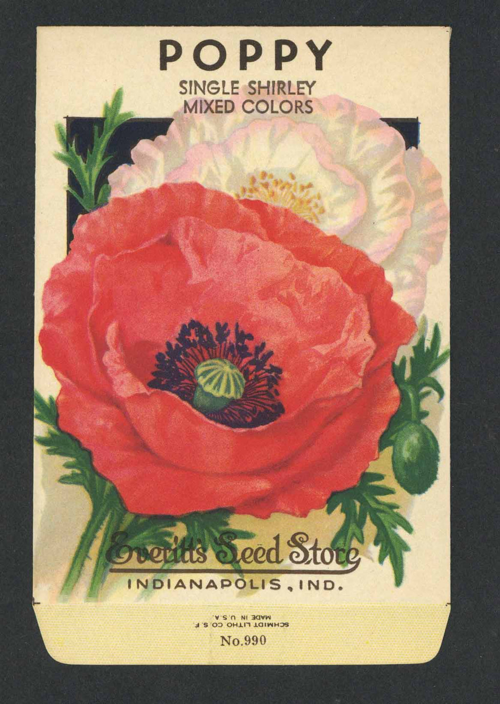 poppy flower seed packets Poppy Vintage Everitt's Seed Packet, Shirley