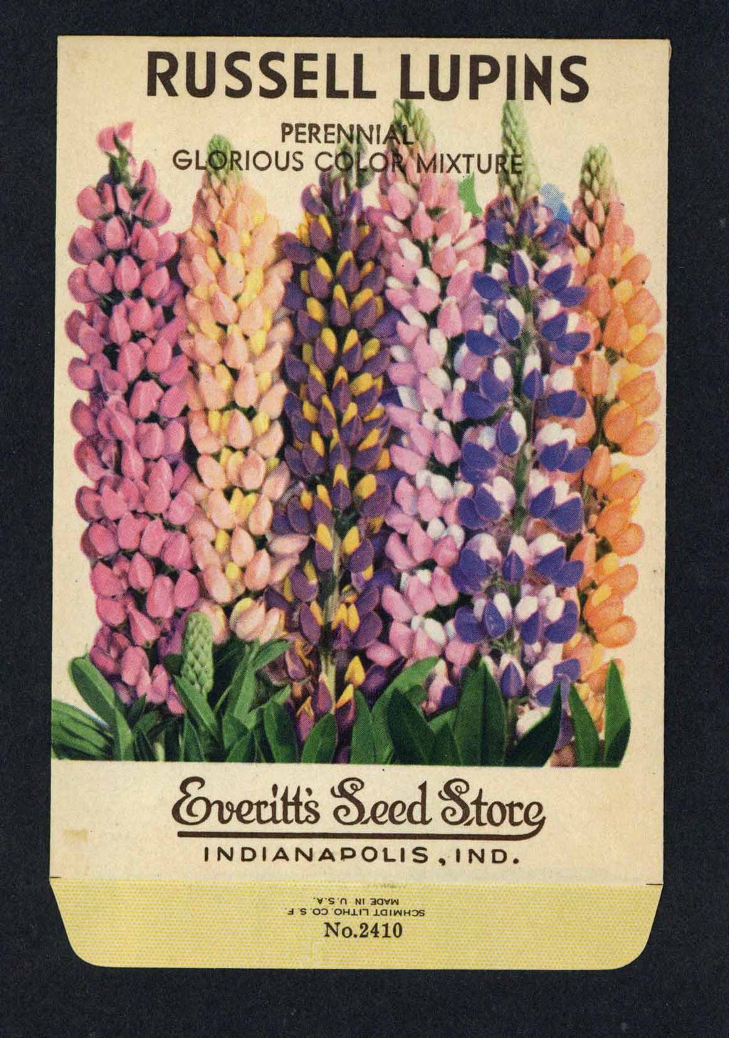Russell Lupins Vintage Everitt's Seed Packet