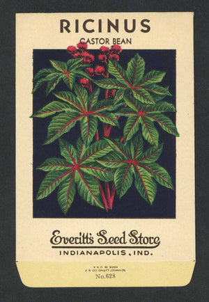 Ricinus Vintage Everitt's Seed Packet
