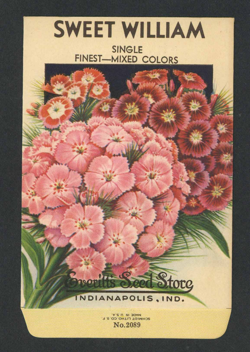 Sweet William Vintage Everitt's Seed Packet, Single