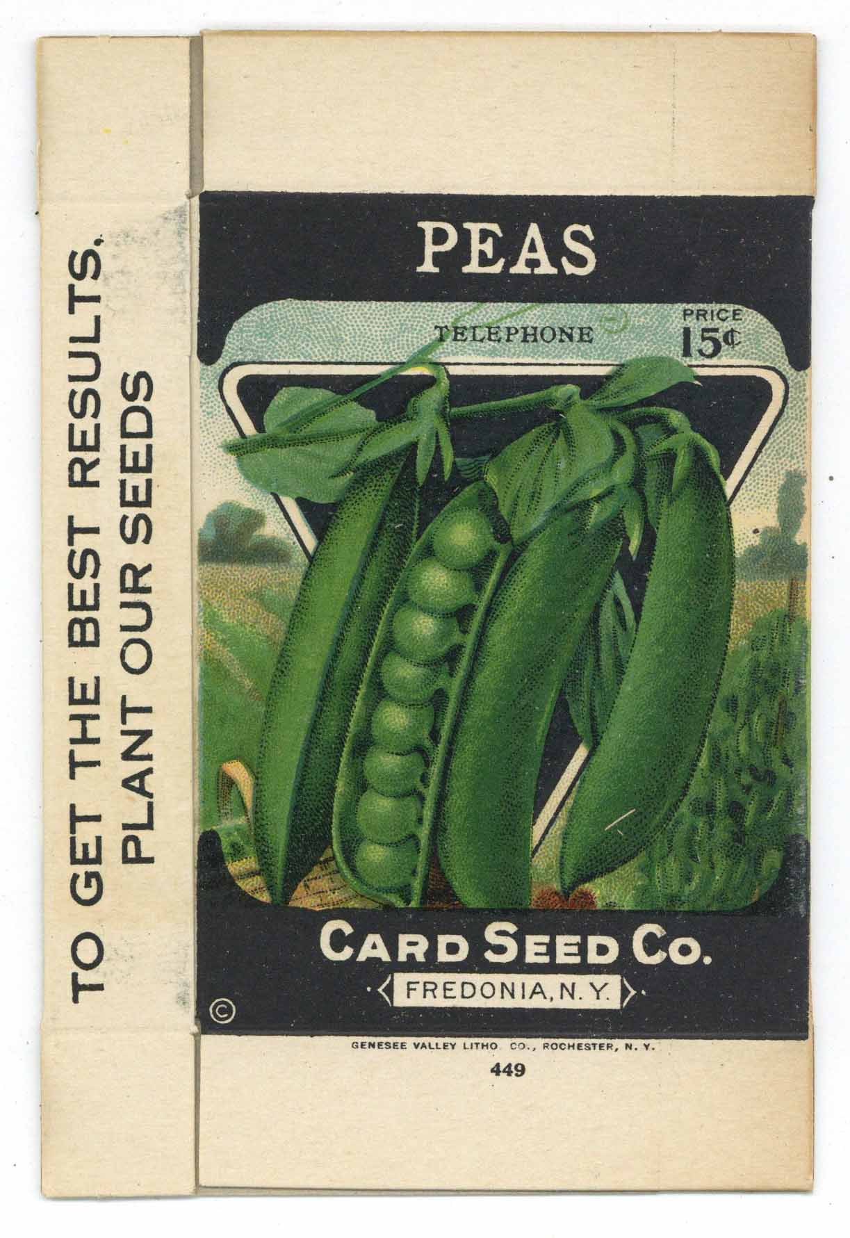 Peas Antique Card Seed Co. Box, Telephone