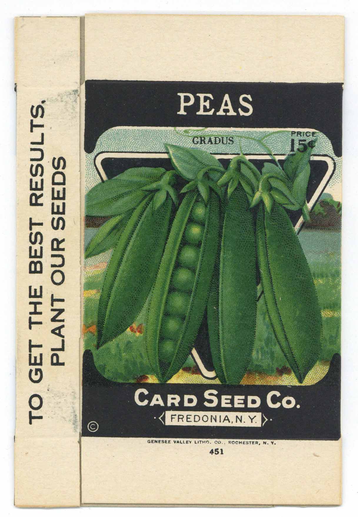 Peas Antique Card Seed Co. Box, Gradus
