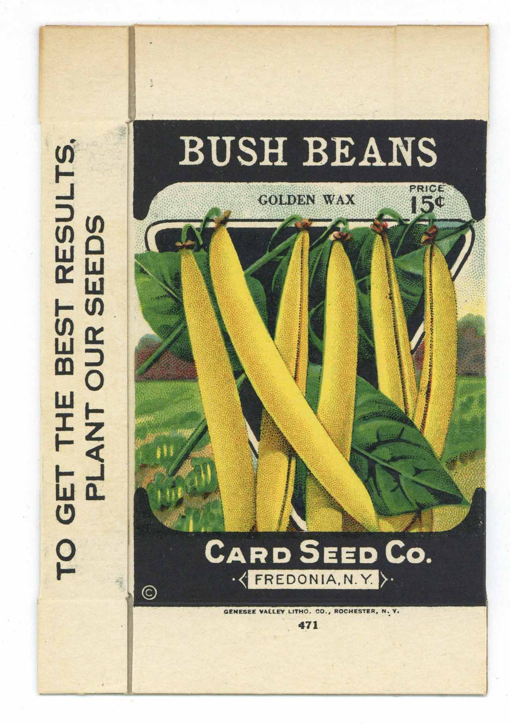 Bush Beans Antique Card Seed Co. Box, Golden Wax