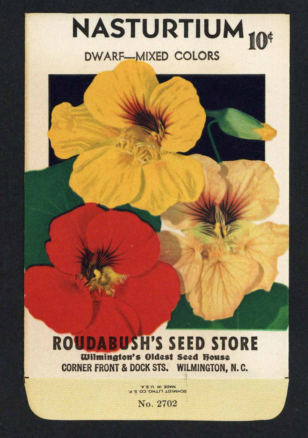 Nasturtium Vintage Roudabush's Seed Packet, Mixed