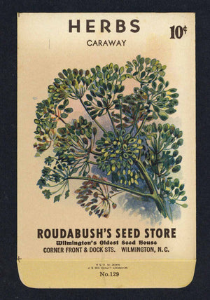 Herbs Vintage Roudabush's Seed Packet, Caraway