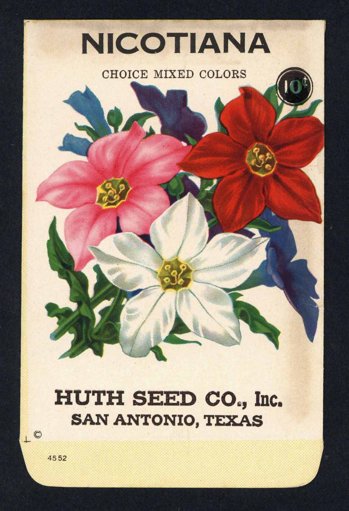 Nicotiana Vintage Huth Seed Co. Seed Packet