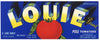 Louie Brand Vintage Oxnard California Tomato Crate Label