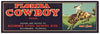 Florida Cowboy Brand Vintage Kissimmee Florida Citrus Crate Label, str