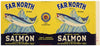 Far North Brand Vintage Seattle Washington Salmon Can Label