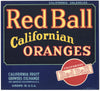 Red Ball Brand Vintage Orange Crate Label