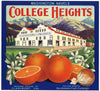 College Heights Brand Vintage Claremont Orange Crate Label, Packing House