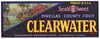 Clearwater Brand Vintage Florida Citrus Crate Label, o