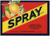 Spray Brand Vintage Upland California Lemon Crate Label