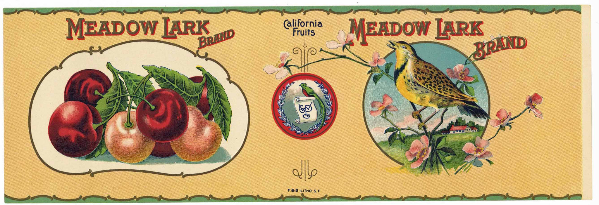 Meadow Lark Brand Vintage Cherry Can Label