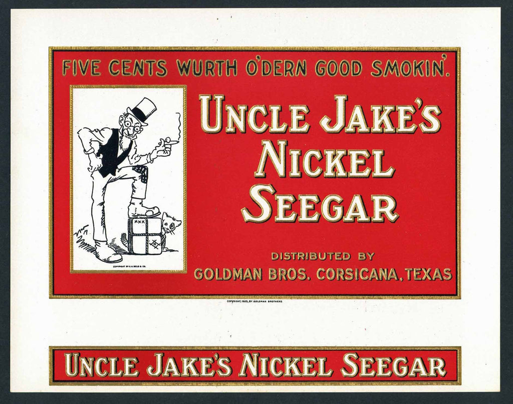 Uncle Jake's Inner Cigar Box Label