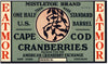 Mistletoe Brand Vintage Cape Cod Cranberry Crate Label, 1/2