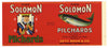 Solomon Brand Vintage Getz Bros Co. Pilchards Can Label