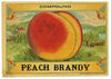 Peach Brandy Brand Vintage Stock Bottle Label