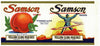 Samson Brand Vintage New York Peach Can Label