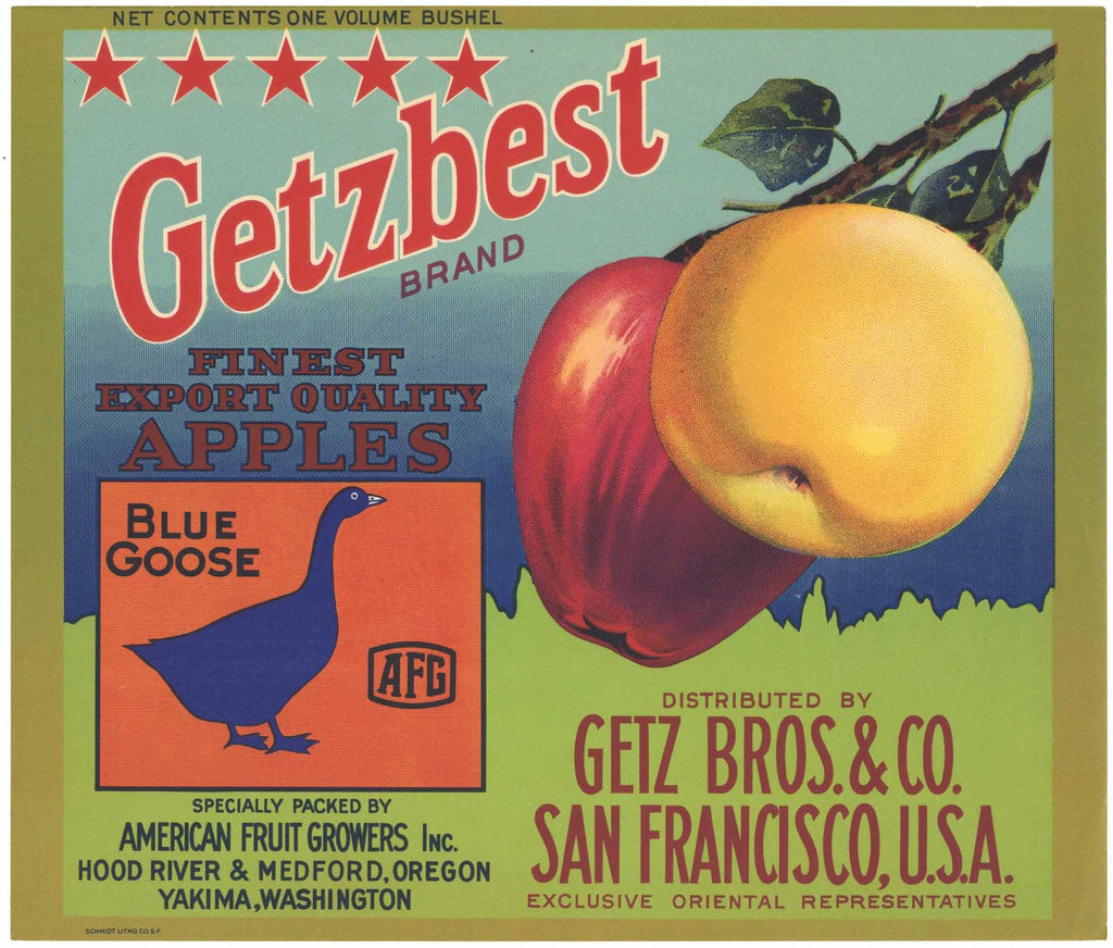 Getzbest Brand Vintage Apple Crate Label