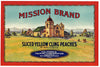 Mission Brand Vintage Cling Peach Case End Can Label