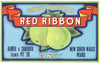 Red Ribbon Brand Vintage Tasmania Australian Pear Crate Label
