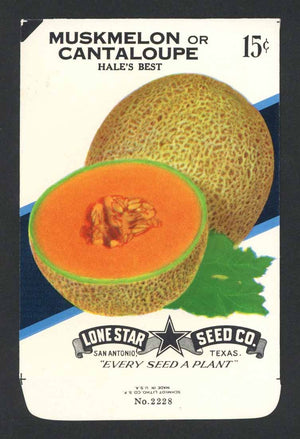 Muskmelon or Cantaloupe Vintage Lone Star Seed Packet, Hale's