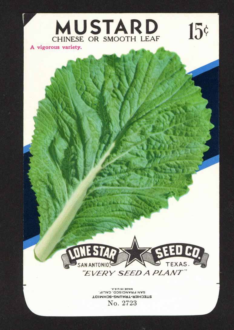 Mustard Vintage Lone Star Seed Packet, Chinese