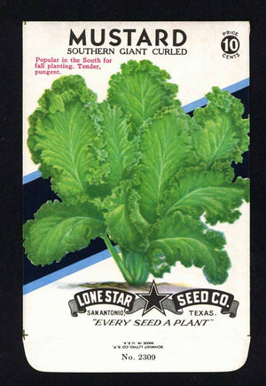 Mustard Vintage Lone Star Seed Packet, Southern