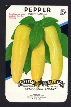Pepper Vintage Lone Star Seed Packet, Sweet Banana