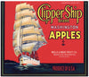 Clipper Ship Brand Vintage Wenatchee Washington Apple Crate Label