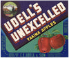 Udell's Unexcelled Brand Vintage Yakima Washington Apple Crate Label