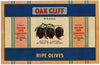 Oak Cliff Brand Vintage Olive Can Label