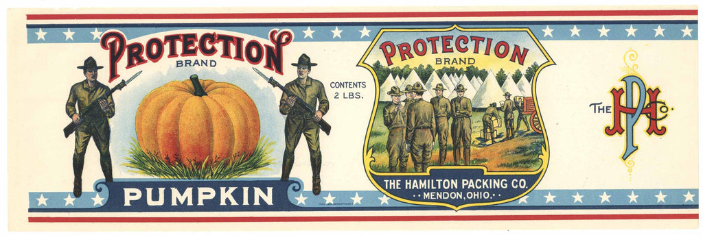 Protection Brand Vintage Mendon Ohio Pumpkin Can Label