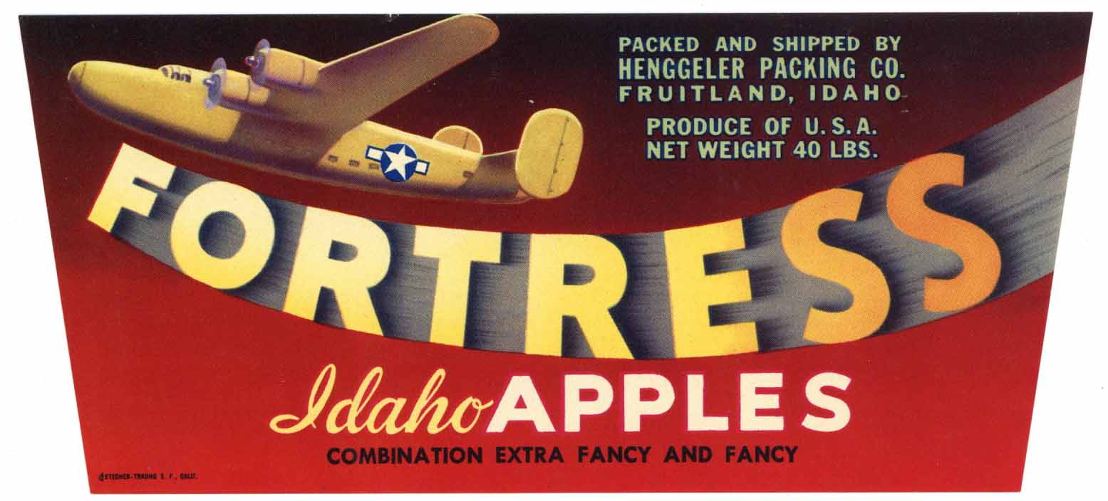 Fortress Brand Vintage Fruitland Idaho Apple Crate Label