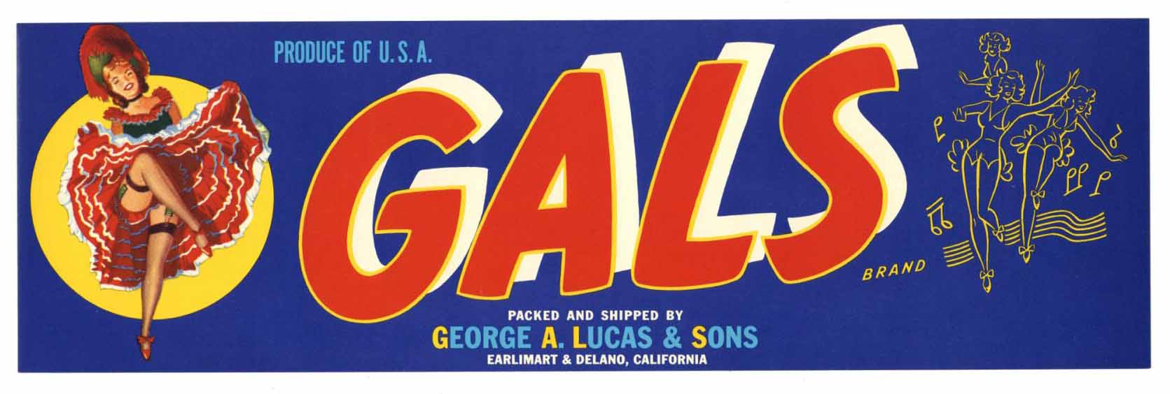 Gals Brand Vintage Fruit Crate Label