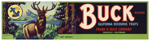 Buck Brand Vintage Vacaville Fruit Crate Label