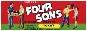 Four Sons Brand Vintage Grape Crate Label