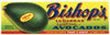 Bishop's Brand Vintage La Habra Avocado Crate Label, n