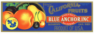 California Fruits Brand Vintage Blue Anchor, Inc. Crate Label, recent