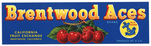 Brentwood Aces Brand Vintage Cherry Crate Label