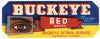 Buckeye Brand Vintage Weirsdale Florida Citrus Crate Label, red